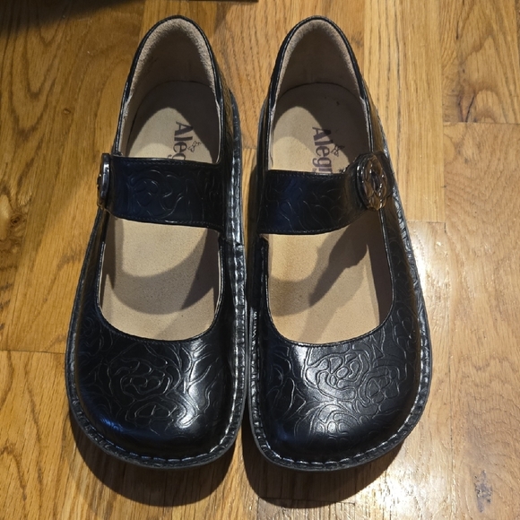 Alegria Black Floral Shoes - Picture 2 of 6